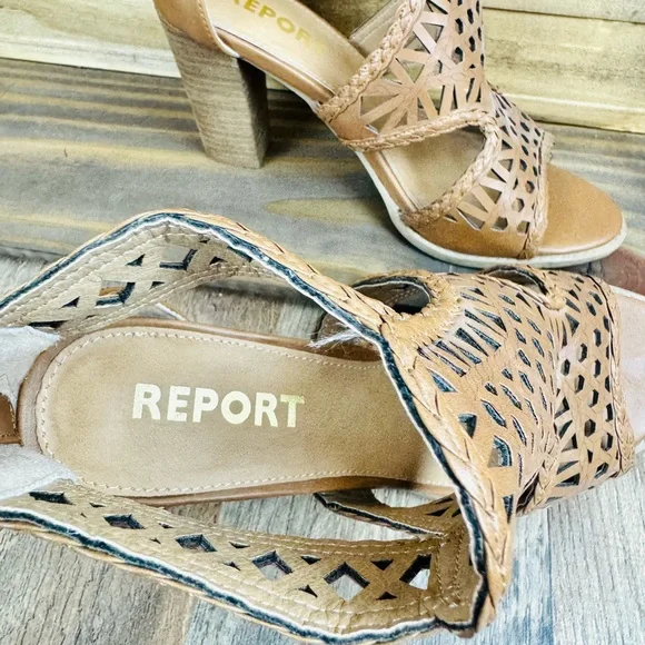 Report Women's Brown Cutout Heels 7.5 - Picture 2 of 5